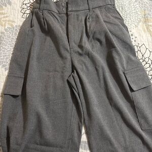 Grey pants with pockets (cargo style) wool like fabric